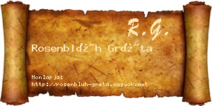 Rosenblüh Gréta névjegykártya